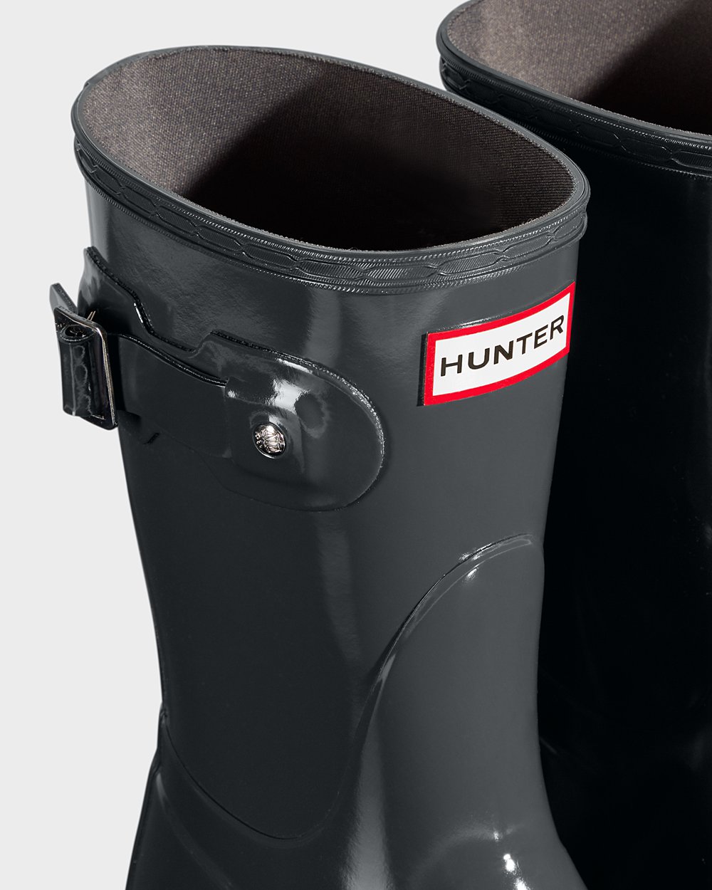 Womens Hunter Short Rain Boots Deep Green - Original Gloss - 9302854-AT